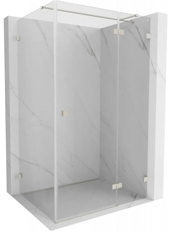 Mexen Lunar T, sklopný pravý sprchový kút 140 x 80 cm, 8mm číre sklo, oceľový profil, 834T-140-080-97-00-P