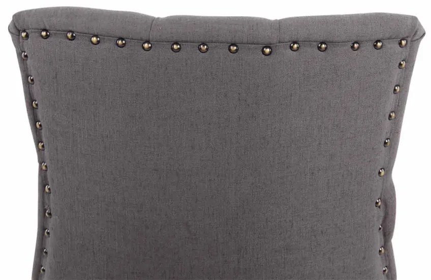 Jedálenská stolička Aberdeen - látka, drevené nohy antik tmavé - Tmavo sivá