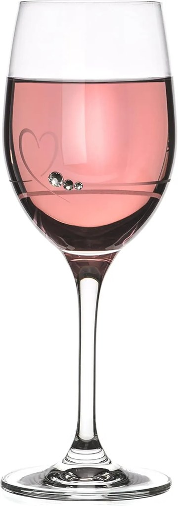 Dekorant Svadobné poháre na biele víno Petit Heart se Swarovski krystaly 240 ml 2KS