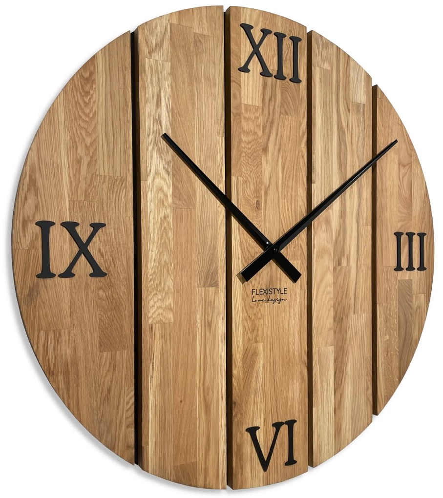 Dekorstudio Drevené hodiny na stenu Solid OAK dub 80cm