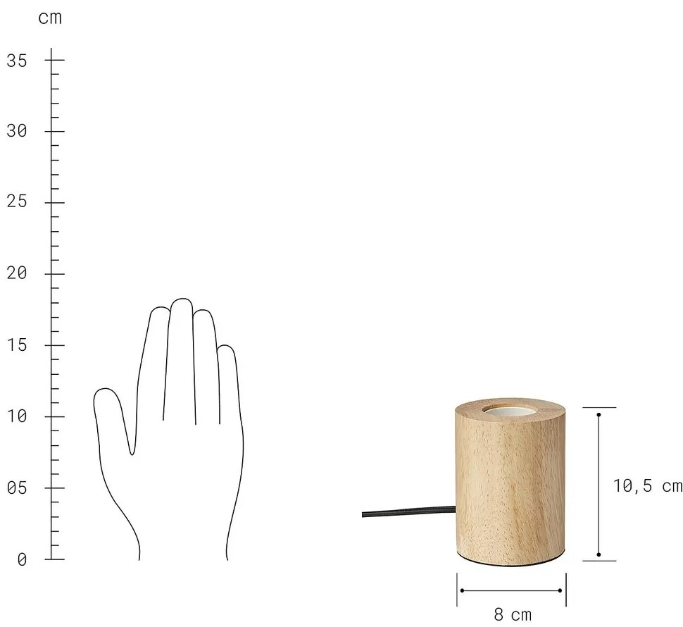 STILO Stolná lampa drevená guľatá 11 cm