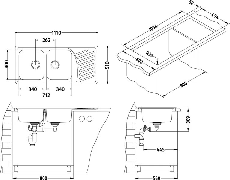ALVEUS CZ ELEGANT 70, 1110x510 F