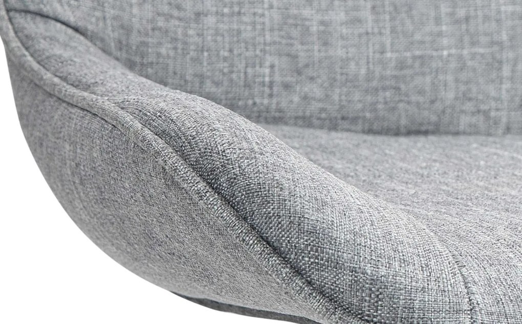 Design-Shop 2x Barová stolička Vonore - látka, čierny rám - Sivá