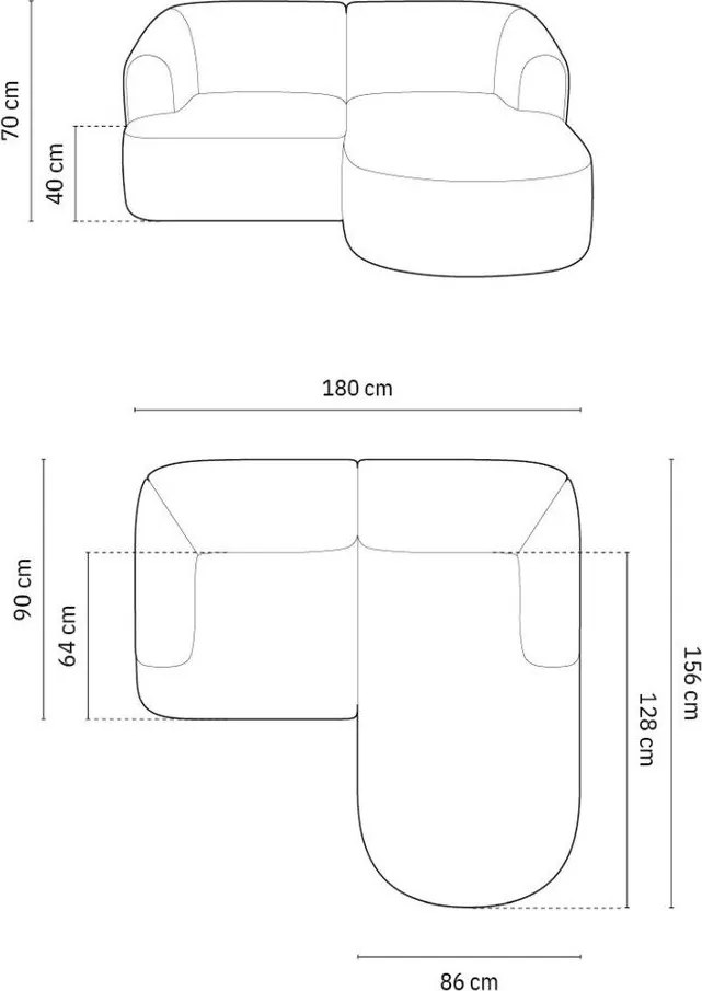 Svetlohnedá menčestrová rohová pohovka (pravý roh/s leňoškou) Campi – Cosmopolitan Design