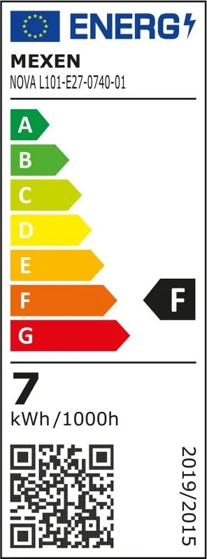 Mexen Nova, LED žiarovka E27, G45, 7W, neutrálna - 4000K, 735 lm - L101-E27-0740-01