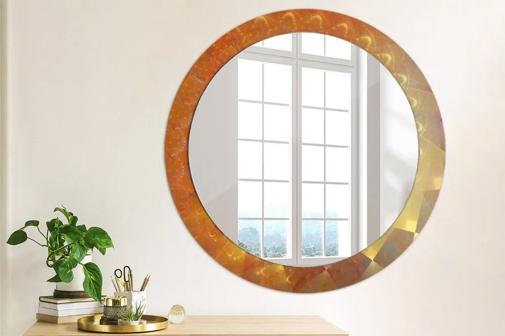 Okrúhle ozdobné zrkadlo na stenu Špirálová abstrakcia fi 80 cm
