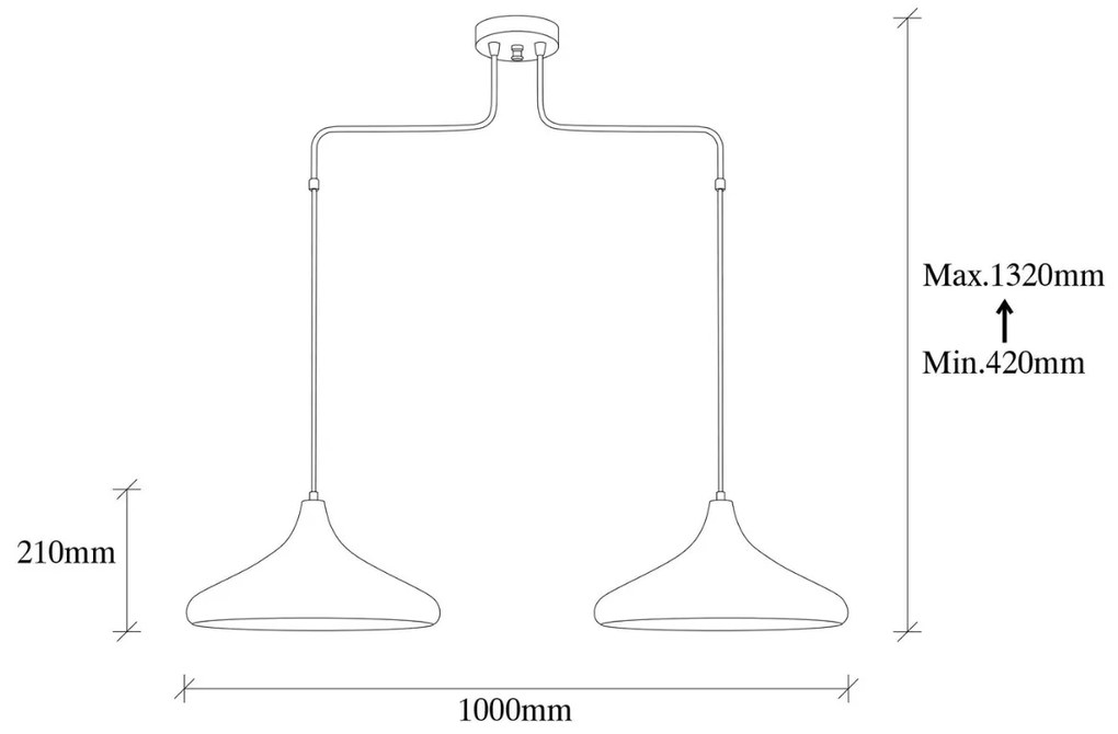 Závesné svietidlo Barek II medené