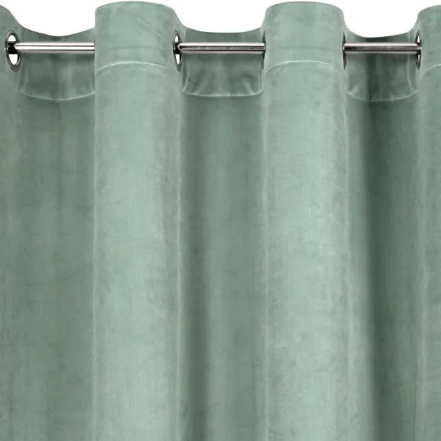 Luxusný velúrový záves v jemnej mentolovej farbe Šírka: 140 cm | Dĺžka: 250 cm
