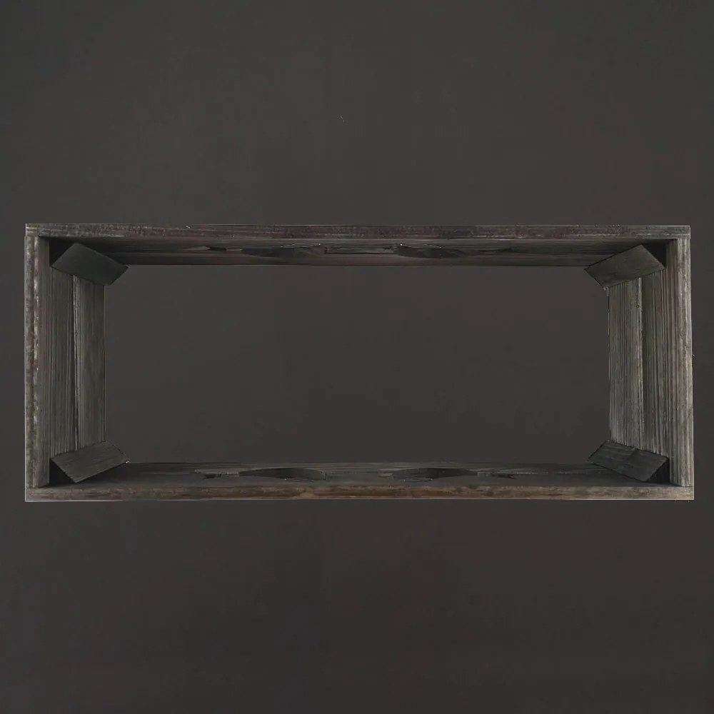 AMADEA Drevený obal na kvetináč tmavý s vtáčikmi, 52x21,5x17cm, český výrobok