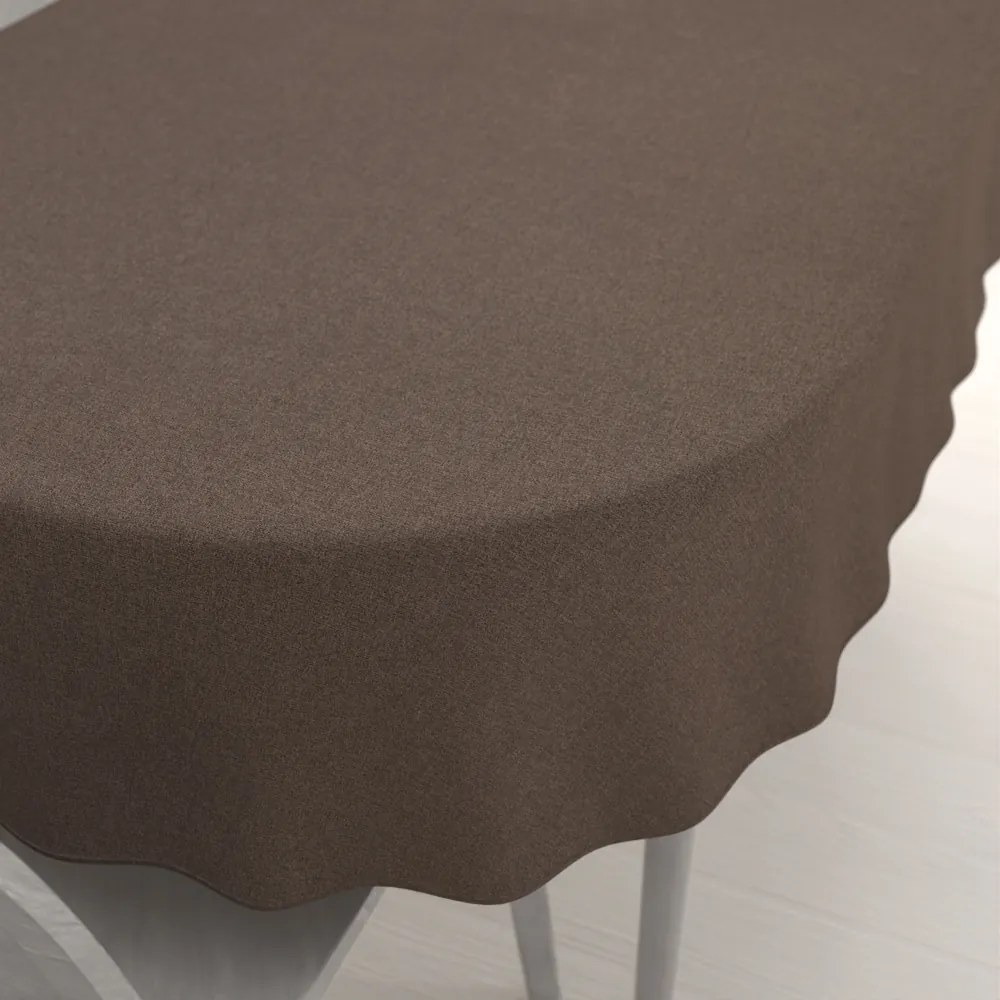 Biante Veľký dekoračný oválny obrus BKR-504 Hnedý 180x260 cm