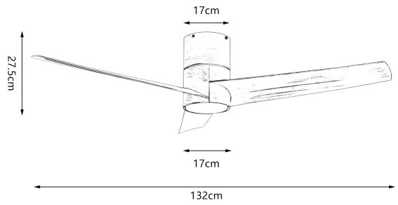 ZEVENTI - LED stropný ventilátor BARROSA LED/18W/230V Wi-Fi Tuya hnedá + DO
