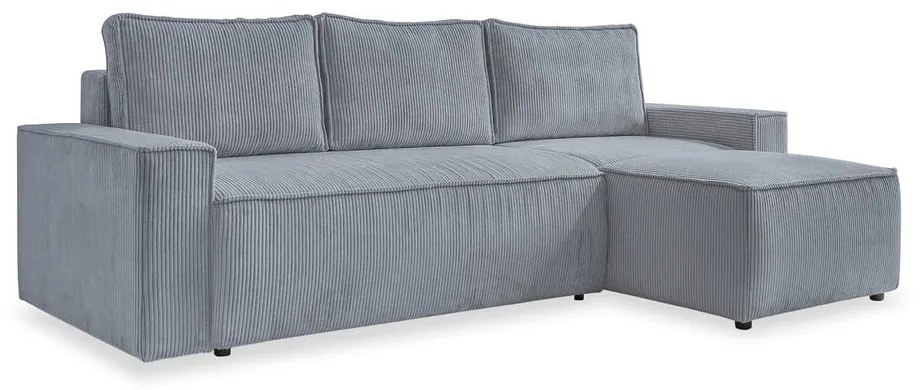 Svetlosivá menčestrová rozkladacia rohová pohovka (variabilná) Brave Dave – Miuform