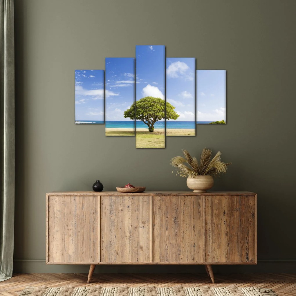 Obraz pláže so stromom (150x105 cm)