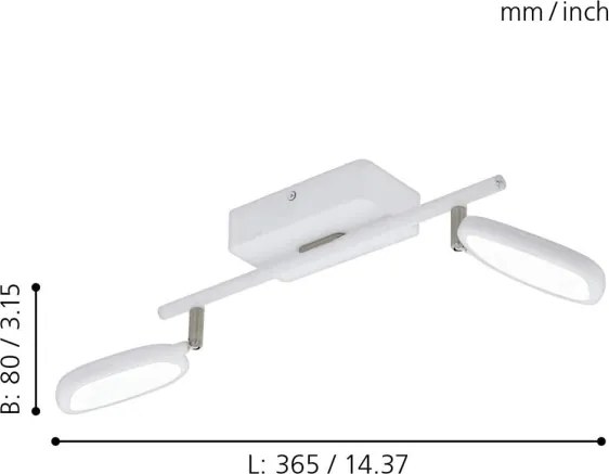 Eglo 97692 - LED RGB Bodové svietidlo PALOMBARE-C 2xLED/5W/230V