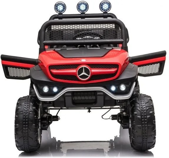 LEAN CARS Akumulátorové vozidlo Mercedes Unimog S, červené