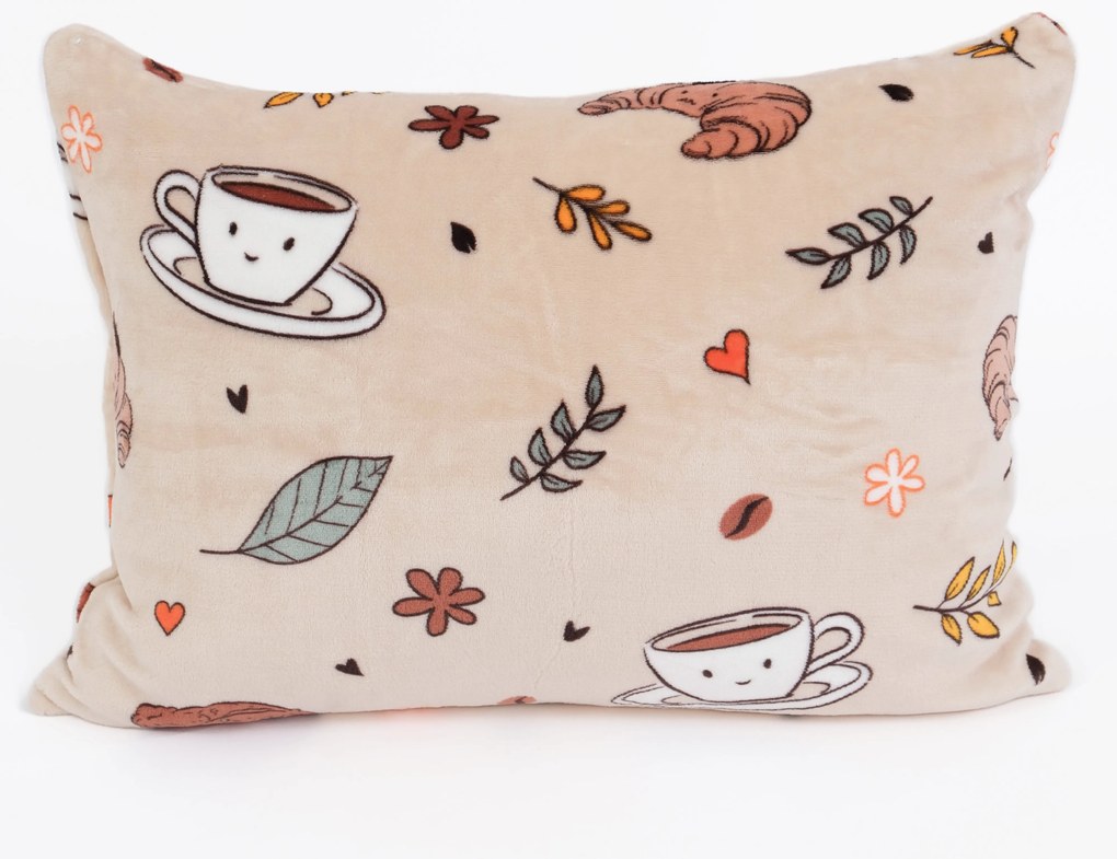 Obliečka na vankúš mikroplyš 50 × 70 cm – Jesenná káva
