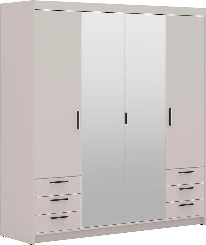 Skriňa Elena 4D 6S zrkadlo pieskovo béžová