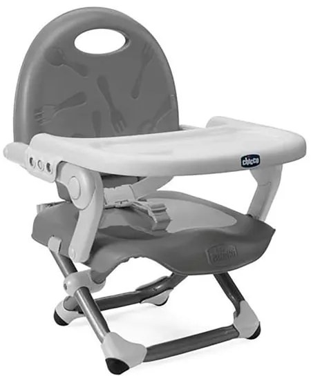 Chicco - Detský prenosný podsedák na stoličku POCKET SNACK šedá