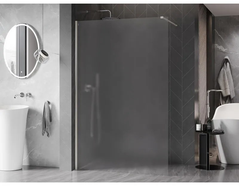 Mexen, Mexen Kioto-X sprchová stena 60 x 200 cm, matná 10 mm, matný nikel - 800-060-101-97-30-X