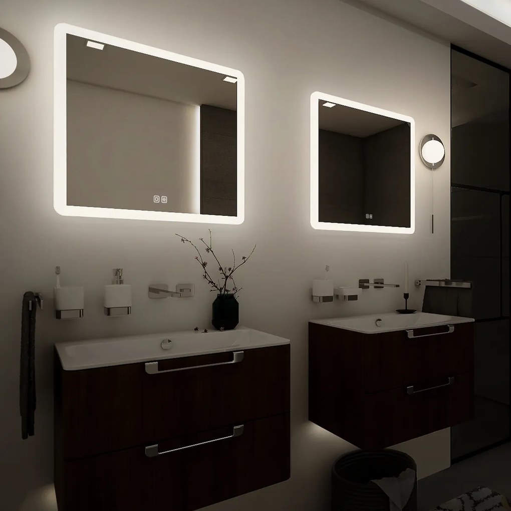 Nimco LED zrkadlo 600x600 s dvoma dotykovými senzormi - ZP 19066VX