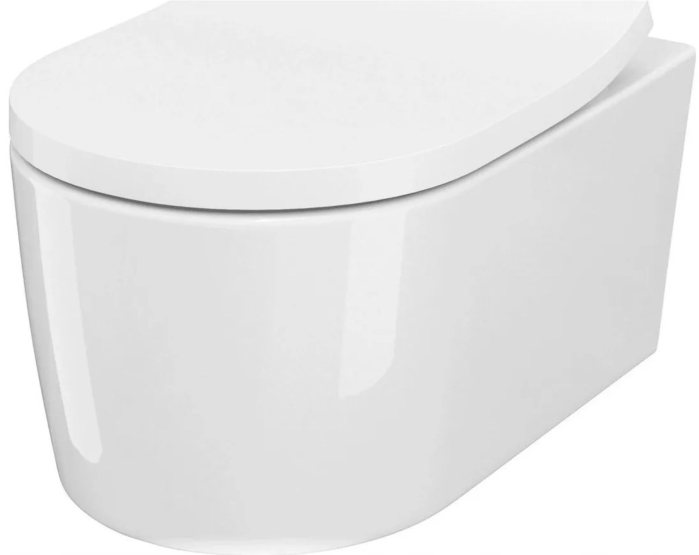 Cersanit Inverto závesná wc misa StreamOn 52 x 35,5 cm + pomaly-padajúce sedátko, Biela, S701-432