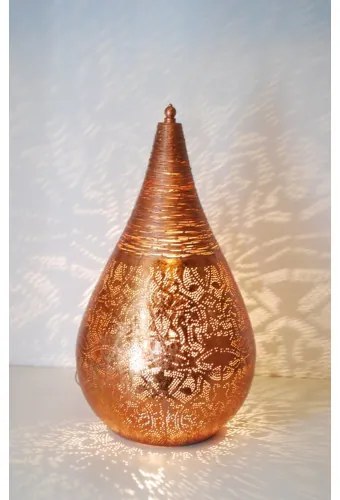 Filigree lampa stolná orientálna Copper WIRE DROP Ø30*55