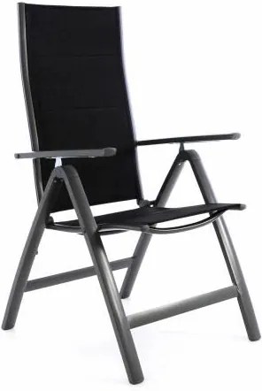 Záhradná hliníková stolička DELUXE - čierna