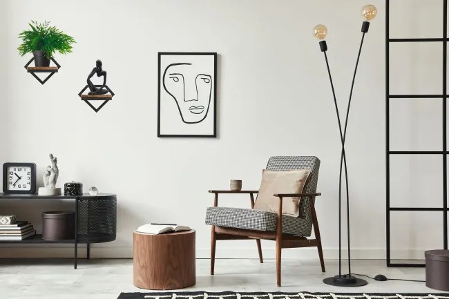 Nástenný stojan na kvety DORON RUSTIC čierny