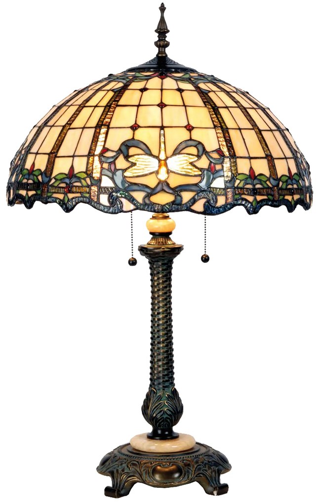 Luxusná vitrážová lampa do obývačky Tiffany stolová Ø50*80
