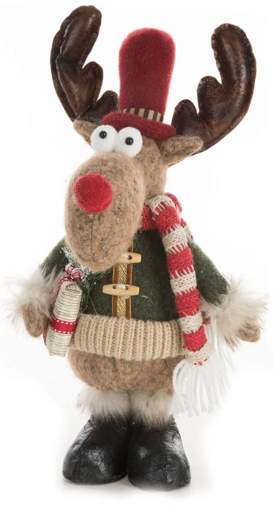 VIANOČNÁ FIGÚRKA REINDEER 38 CM VIACFAREBNÁ