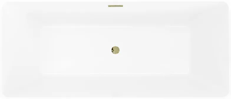 Mexen Tava, voľne stojaca ryhovaná vaňa 170 x 75 cm, biela-čierna, zlatý lesklý prepad, 52851707575-50