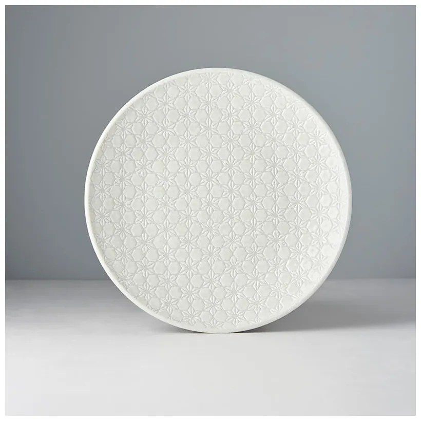 Biely keramický tanier Mij Star, ø 25 cm