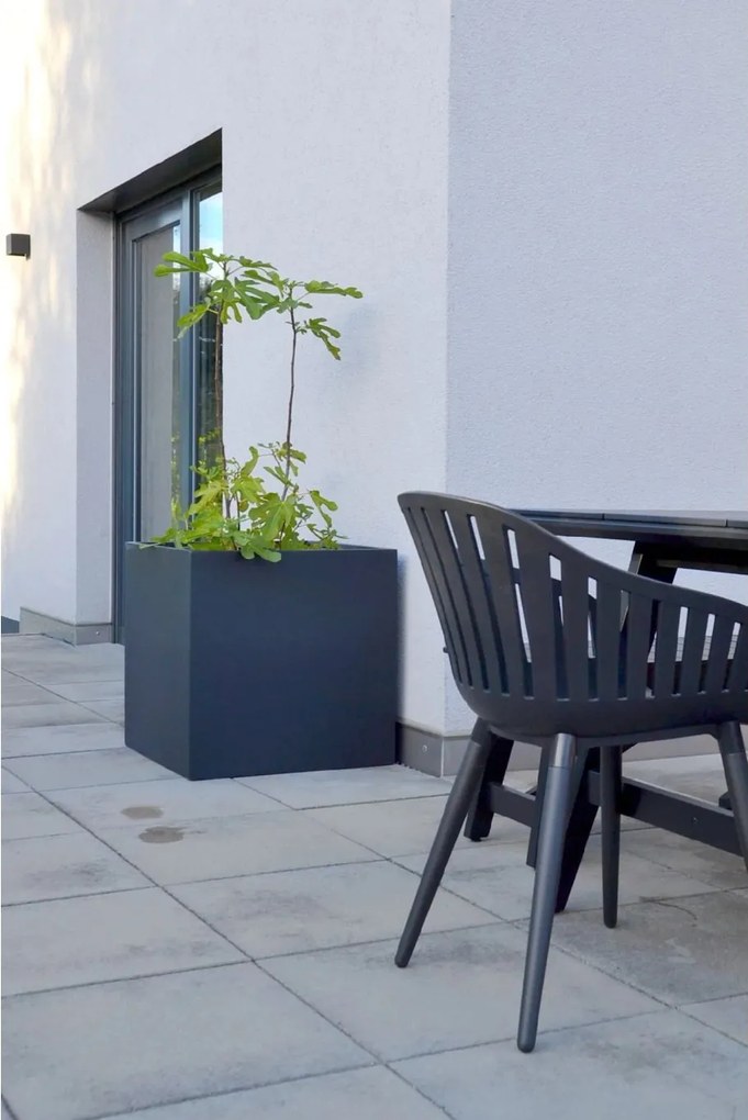 Kvetináč BLOCK, sklolaminát, 60x60x60 cm, antracit