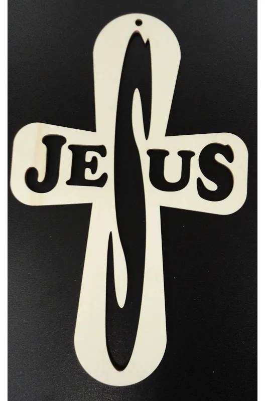 Drevený krížik Jesus. Vianočné a Veľkonočné ozdoby I SENTOP PR0049-Holzdekorationen HEU-