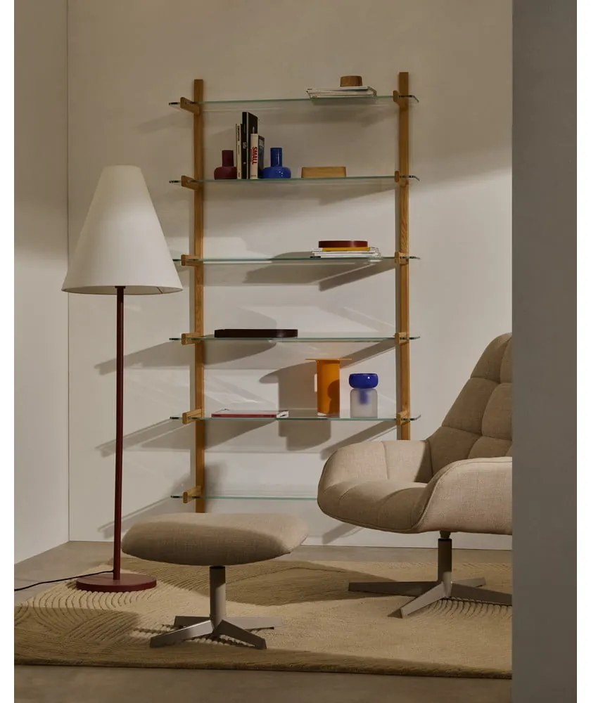 Sklenený modulárny policový systém v prírodnej farbe 110x202x30,5 cm Sitra – Kave Home