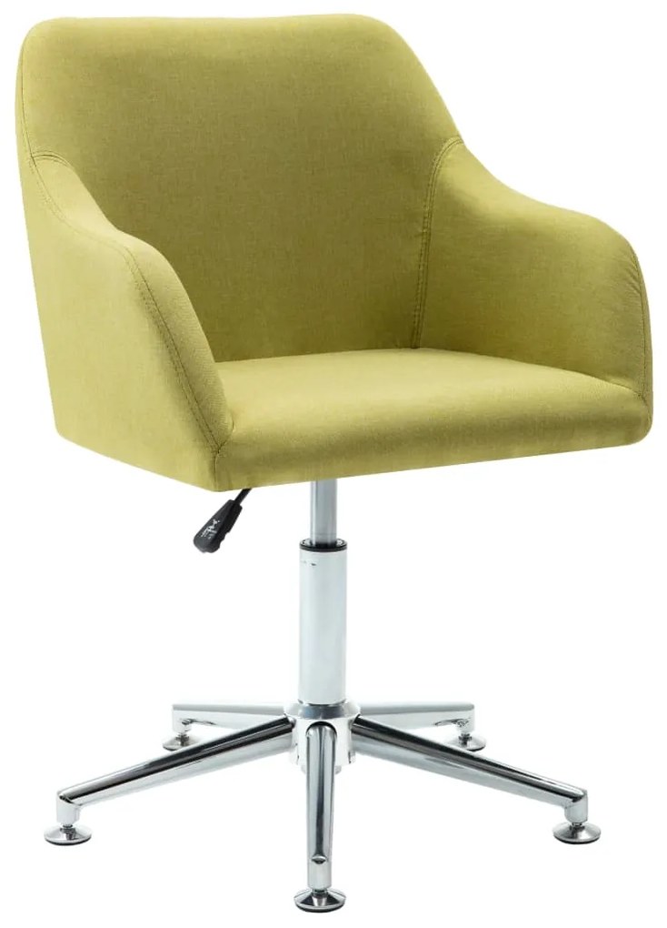vidaXL Otočná kancelárska stolička zelená látková