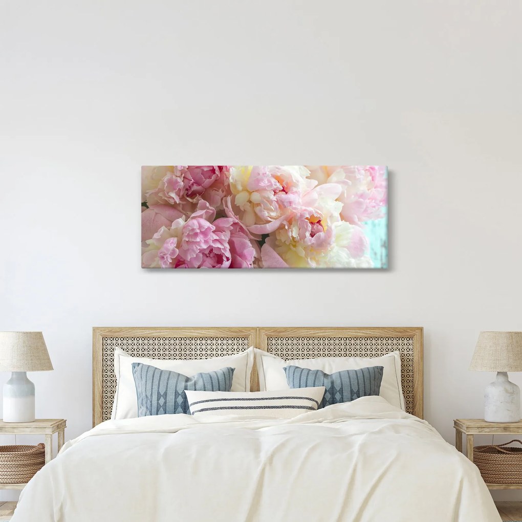 Obraz - Pivonky (120x50 cm)