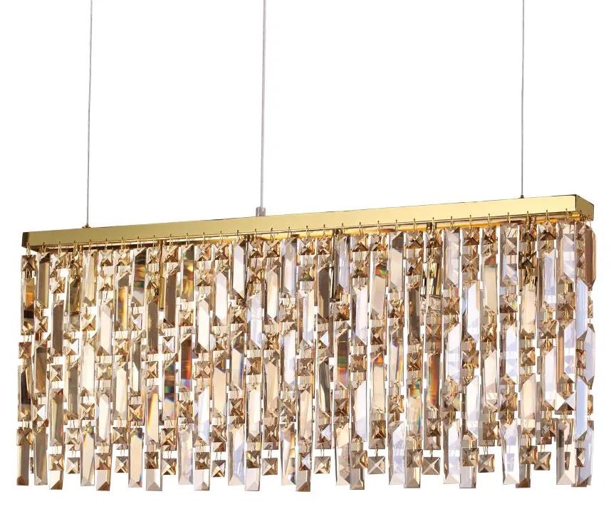 IDEAL LUX Závesný LED luster nad jedálenský stôl ELISIR, zlatý, 80cm