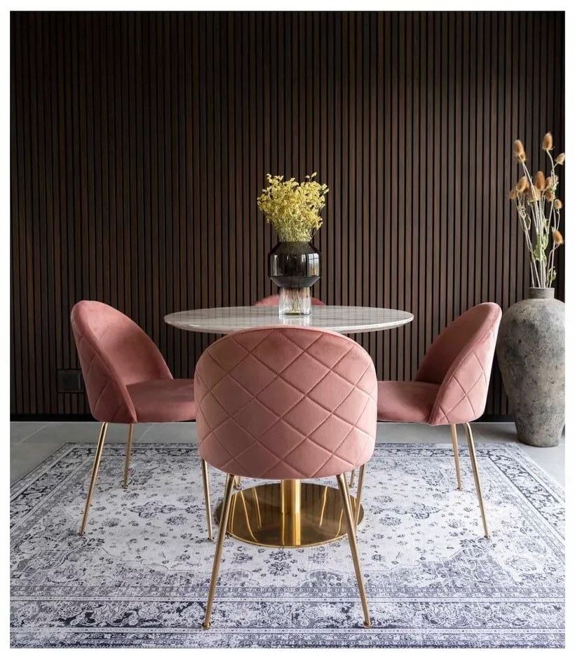 Okrúhly jedálenský stôl s doskou v dekore mramoru ø 90 cm Bolzano – House Nordic