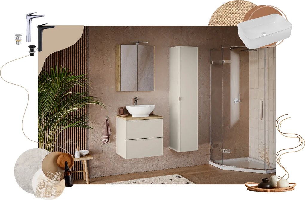 Comad Kúpeľňová skrinka pod umývadlo Bella Cashmere 120 kašmír
