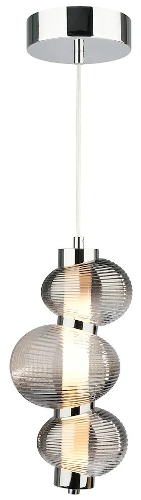 Závesné svietidlo Bolla, 3x grafitové sklenené tienidlo, ch