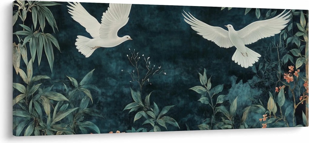 Obraz - Dve holubice (120x50 cm)