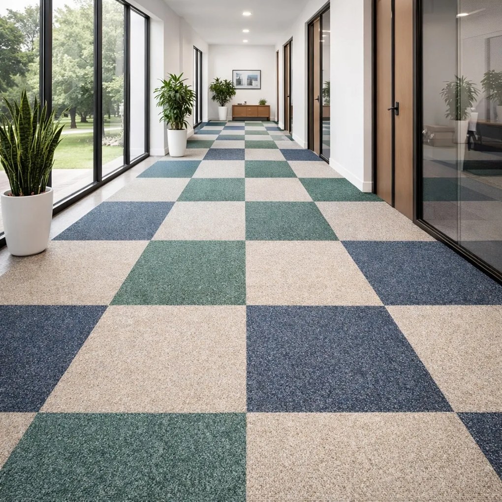 Balta, Kobercový štvorec Sonar Lines 4520 červenočierny 50 x 50 cm, chodba / predsieň