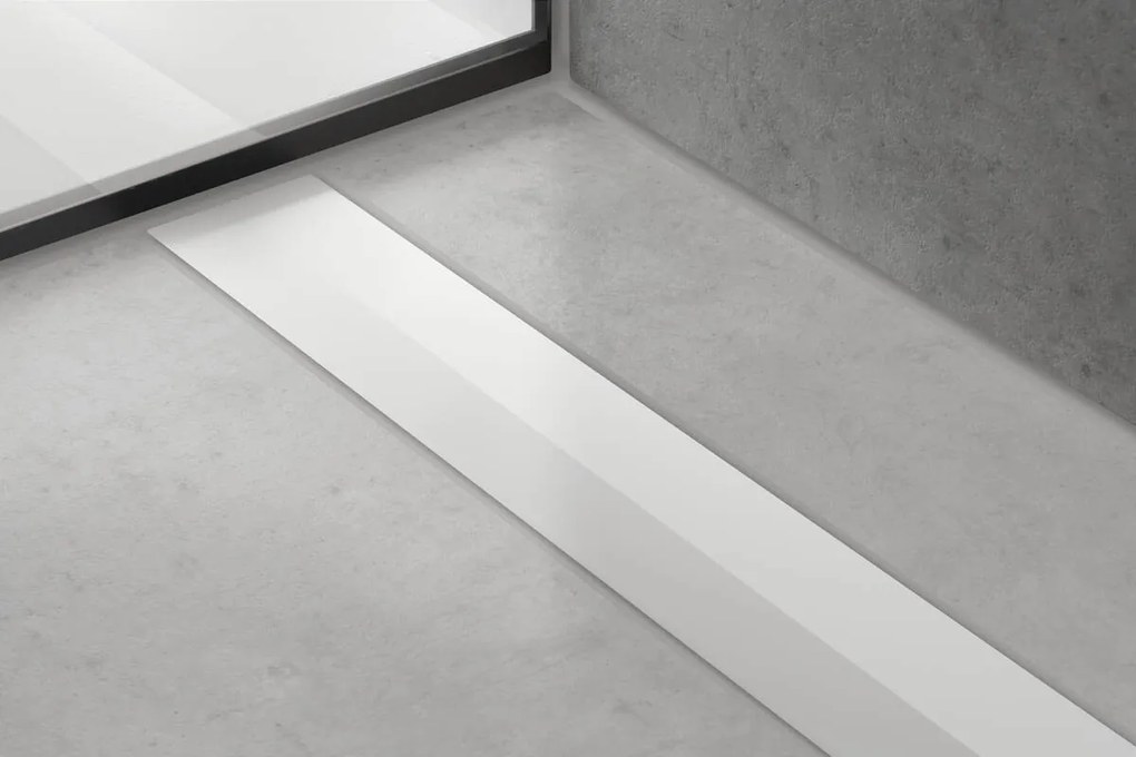 Hansgrohe RainDrain Flex, vrchná sada sprchového žľabu 900, skracovateľný, pre inštaláciu voľne na plochu, biela matná, HAN-56045700