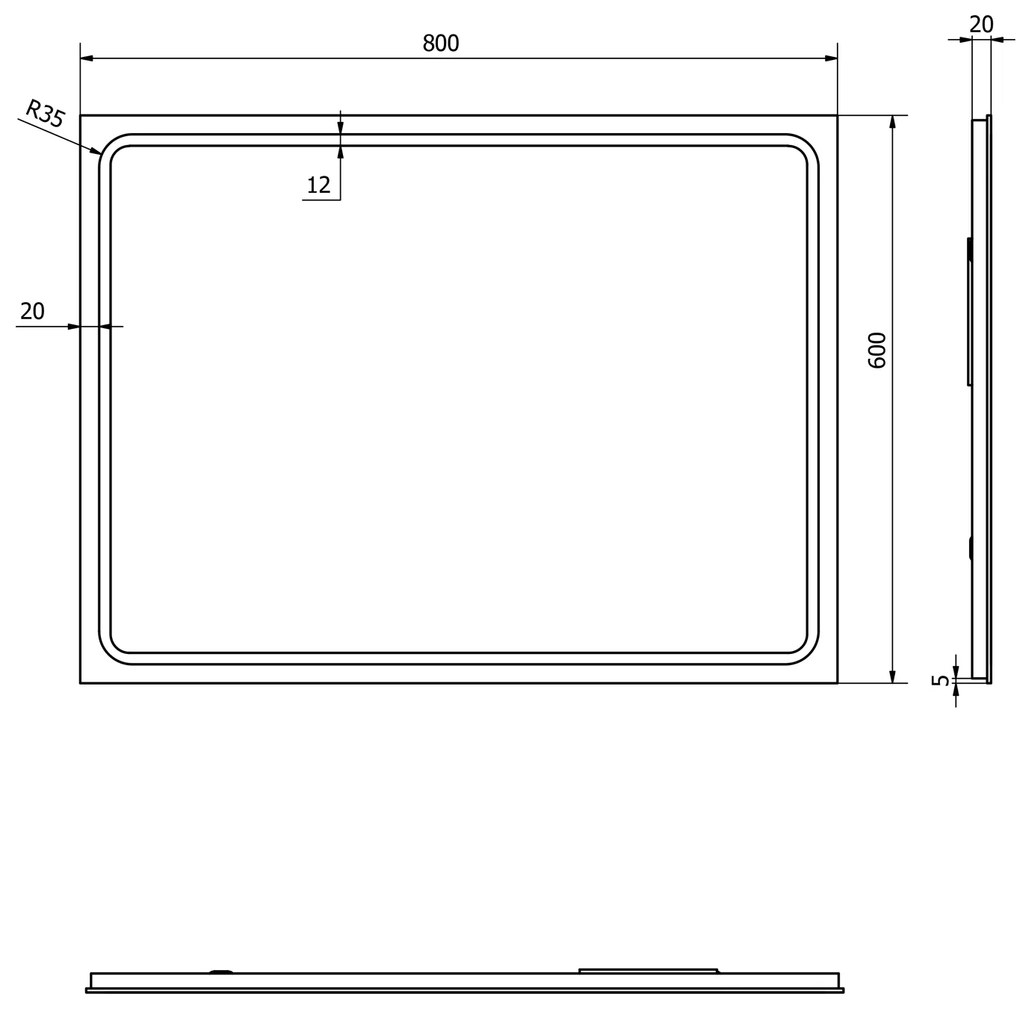 Sapho Sapho, GEMINI LED podsvietené zrkadlo 600x800mm, GM060