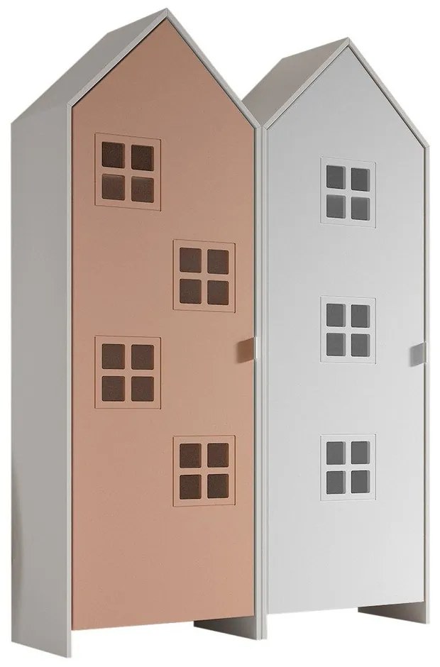 Bielo-ružová detská šatníková skriňa 115x171,5 cm CASAMI BRUGES – Vipack