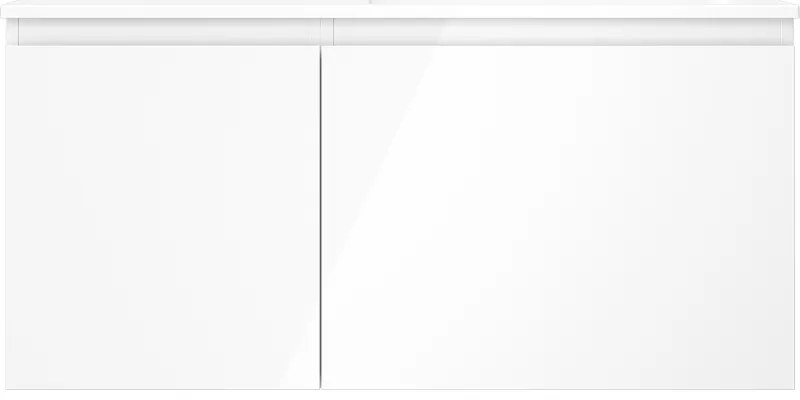 Mexen Orio, kúpeľňová skrinka 100 cm s pravým umývadlom Otis, 1S, 1D, biela lesklá, 91A13-10047-3-BBFF00-W18P00