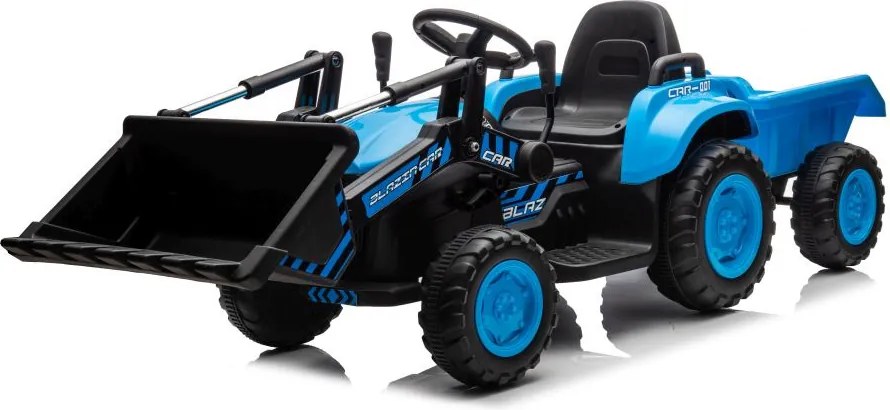 LEAN CARS Elektrický traktor s lyžicou BW-X002A modrý