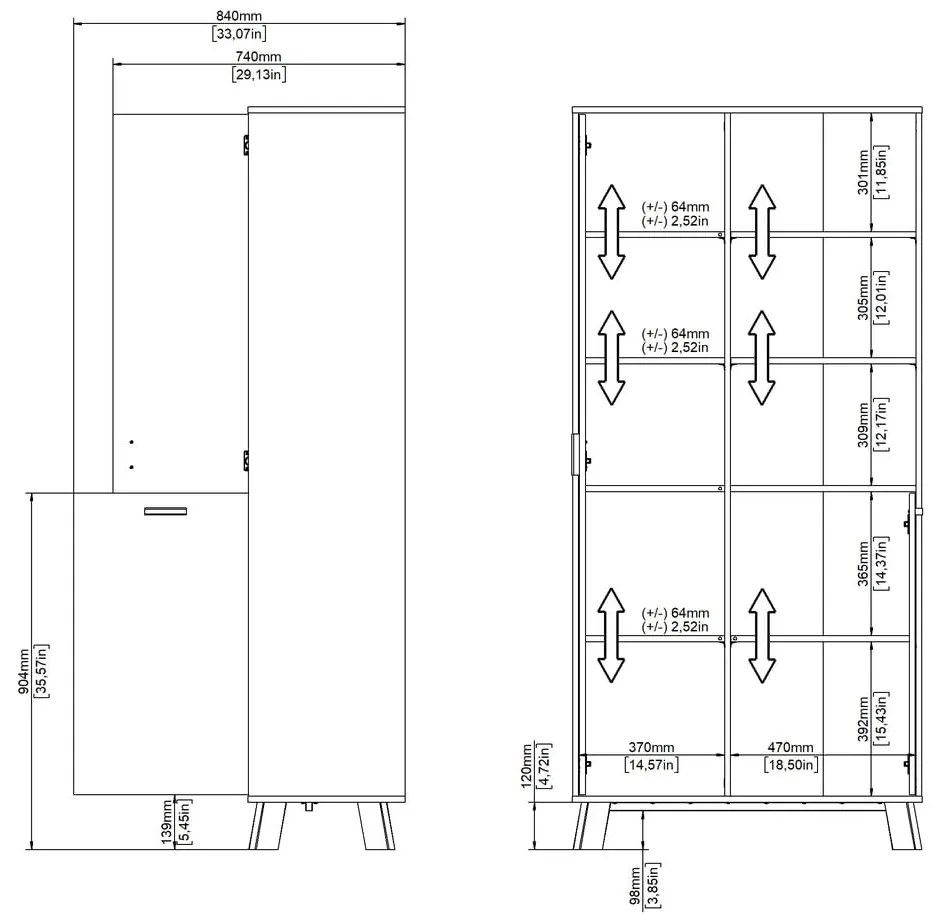 Biela/v prírodnej farbe knižnica v dekore duba 89x188x40 cm Ikast – Tvilum