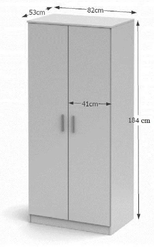 Šatníková skriňa Notrea Typ 80 (biela). Vlastná spoľahlivá doprava až k Vám domov. 1006176